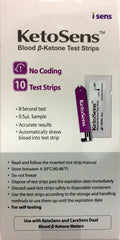 KetoSens Blood Ketone Strips - 10 Keto Blood Ketone Strips for Accurate Testing and self-testing.