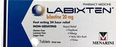 Labixten allergy medicine packaging featuring 20mg bilastine for fast relief from hayfever, allergies, and itchy skin.