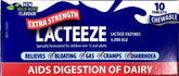 Lacteeze Extra Strength Tablets - 10 Chewable Tablets for Lactose Relief chewable tablets,digestive health,google,improvements,Lacteeze extra strength,lactose relief