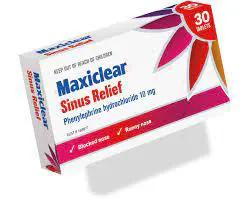 MAXICLEAR SINUS RELIEF TABLETS 30 decongestant,issues,sinus,sinus pain,sinusitis