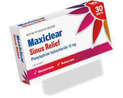 MAXICLEAR SINUS RELIEF TABLETS 30 decongestant,issues,sinus,sinus pain,sinusitis