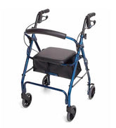 Mobilis® walking frame - Blue / Red / Silver aluminium walking frame,and silver,Available in blue,castors and rear wheels Walking Frame,Christmas gift,Easy to adjust "one touch" handbrake Walking Frame,Extra easy to fold for storage,Folding walking frame,