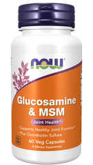 now Glucosamine & MSM 60 Veg Capsules high strength joint care Formula,issues,joint and bone health,Joint comfort,Joint health,joint health support,Joint Repair,Now,Now Products,Now suppl,Now supplements