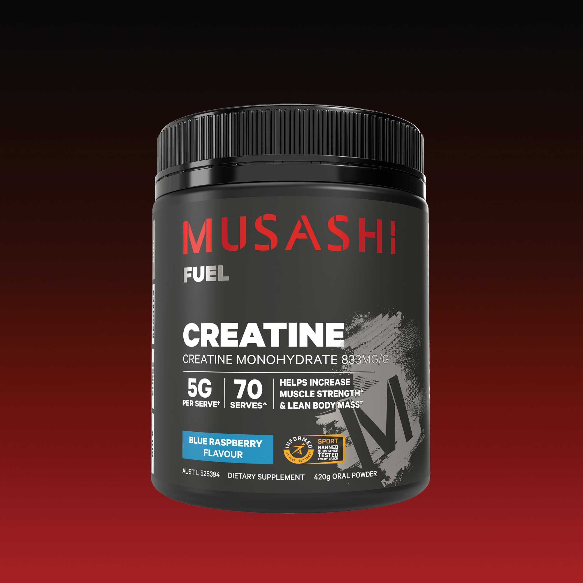 Musashi Creatine Blue Raspberry 420g – Creatine Powder for Strength & Power