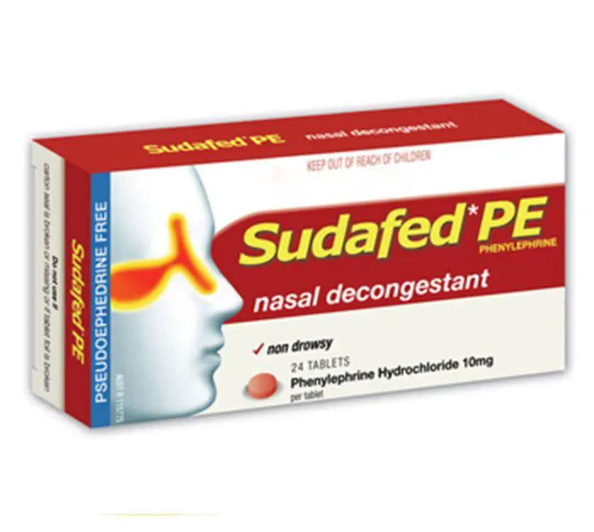 Sudafed PE Nasal Decongestant 24 Tablets for Fast Relief Cold Allergy Relief,Fast Relief Tablets,Nasal Decongestant,optimized,Sudafed PE