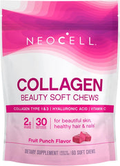 Neocell Collagen Beauty Bursts Soft Chews 60 Fruit Punch Flavour collagen,issues,neocell,neocell collagen,skin hair nails