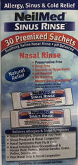 Neilmed Sinus Rinse 30 sachets packaging for nasal irrigation and allergy relief.