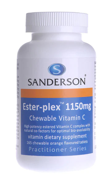 Sanderson Ester-plex® Vitamin C Chewable 165 Tablets (1150mg) issues,liposomal vitamin c,Now Vitamins,sanderson,Sanderson Children's Health,Sanderson kids,Sanderson vitamins,vitamin c