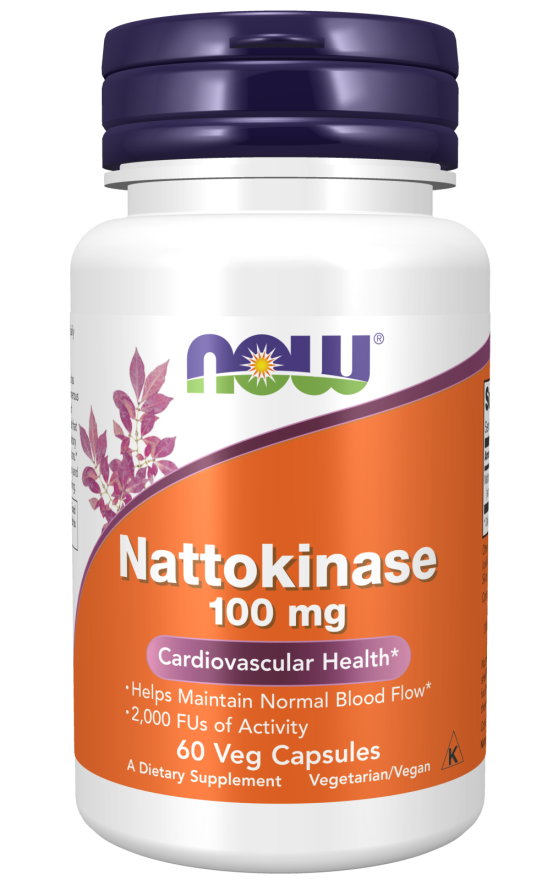 Now Nattokinase 100 mg 60 Veg Capsules cardiovascular,cardiovascular health,Doctor's Best Nattokinase 2,issues,natto,nattokinase,normal blood flow,Now,Now Products,Now suppl,Now supplements,Now Vitamins