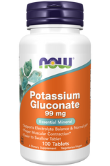 now Potassium Gluconate 99 mg 100 Tablets electrolyte balance,issues,muscular contraction,Now,Now Products,Now suppl,Now supplements,Now Vitamins