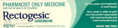 Rectogesic Ointment For Relief & Treatment Of Anal Fissure 30g - Pharmacist Only Medicine anal fissure,haemorrhoids,issues,rectogesic