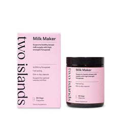 Two Islands Milk Maker Supports Healthy Breast Milk Production Breastfeeding Dietary Supplement 30 Veg Capsules
