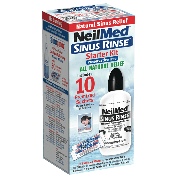 Neilmed Sinus Rinse kit 240 ml 10 Sachets issues,nasal congestion,nasal wash,neilmed,sinus,sinus pain,sinus rinse,sinusitis