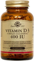 Solgar Vitamin D3 Softgels 400 IU - 100 Capsules 400 IU Vitamin D,optimized,Solgar Vitamin D3,Vitamin D Supplements,Vitamin D3 Softgels