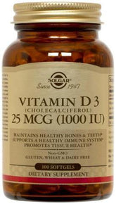 Solgar Vitamin D3 1000 IU 25 Mcg 100 Soft Gel Capsules 25 mcg soft gels,optimized,Solgar Vitamin D3,Vitamin D supplement,Vitamin D3 1000 IU