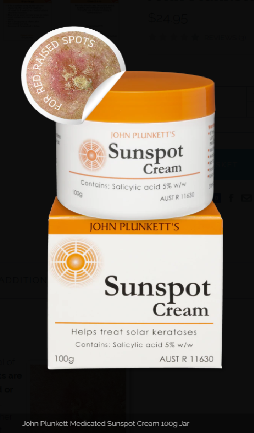 John Plunkett's Sunspot Cream - 100g Sunspot Cream for Skin Repair dark spot remover,John Plunkett's Sunspot Cream,optimized,skin repair cream,sunspot treatment