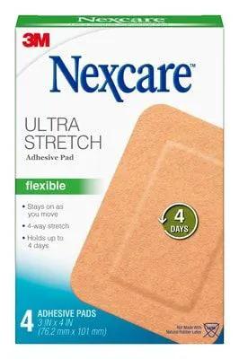 Nexcare Ultra Stretch Flexible Adhesive Pad 4 pack adhesive pads,issues,nexcare,ultra stretch