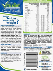 Vita Diet French Vanilla 14 Pk 99% Fat Free,Complete Protein (Whey & Casein),Flavoured shake,French Vanilla,Gluten Free Meal Supplement,issues,vita diet