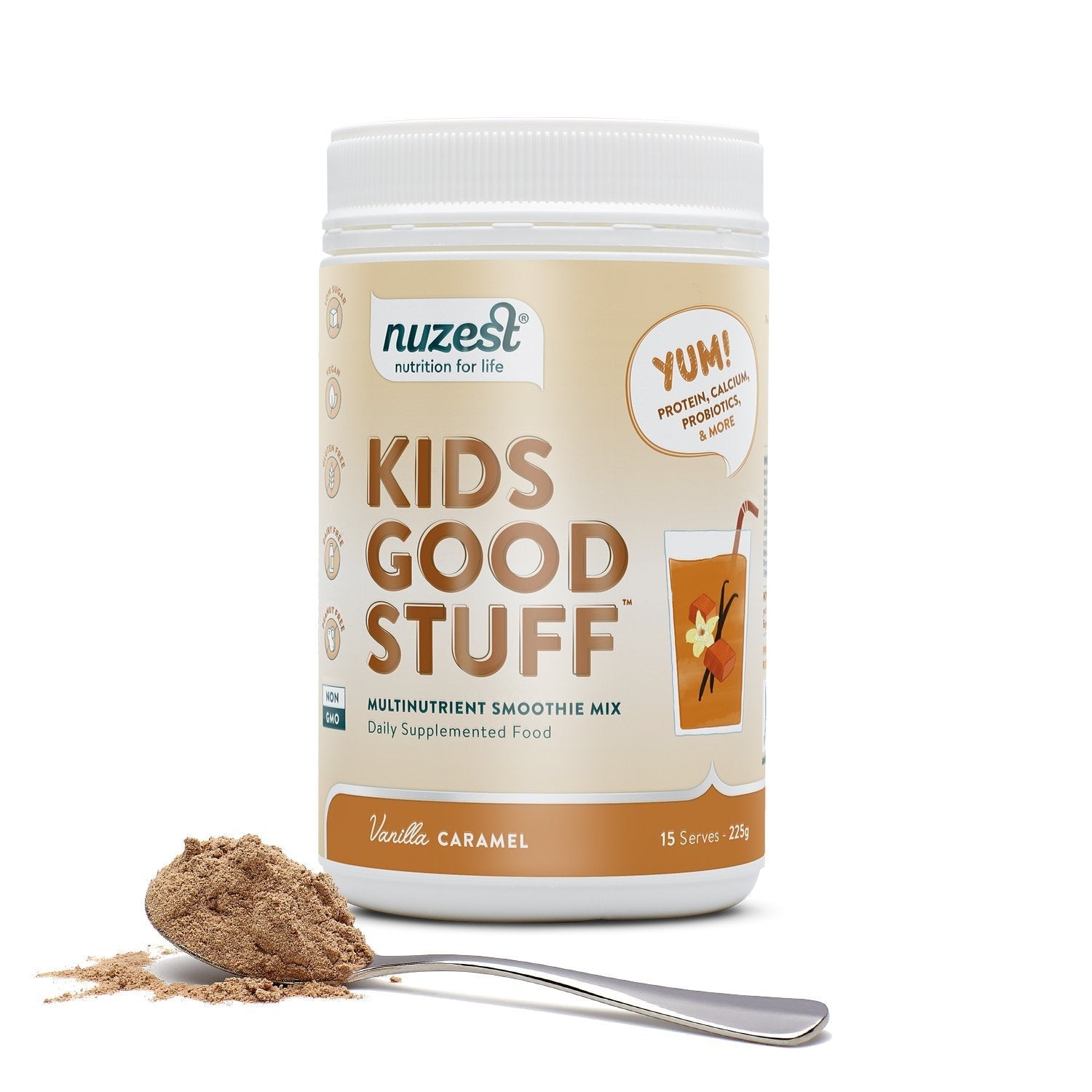 Nuzest Kids Good Stuff 225gm Vanilla Caramel bioglan for kids,centrum for kids,cheaper than bargain chemist,cheaper than chemist warehouse,cheaper than HEALTH NZ,cheaper than Net Pharmacy,cheaper than NZ HEALTHSTORE,cheaper than pharmacy direct,cheaper th