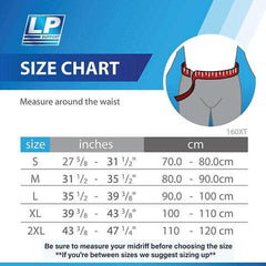LP622 Groin Supporter sizing guide
