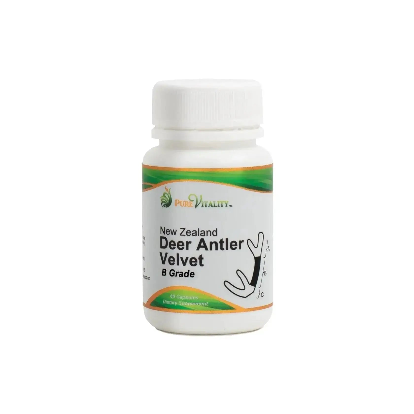 Pure Vitality Velvet Grade B 60 x 250mg Capsules anti-aging,issues,pure vitality,pure vitality beauty,pure vitality supplements,pure vitality vitamins