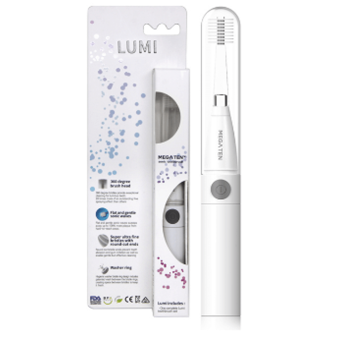MEGA TEN Lumi Sonic Toothbrush 12yr+ Electric Toothbrush for Adults electric tooth brush,issues,mega ten,mega ten brush,MEGA TEN Lumi Sonic Toothbrush 12yr+ Electric Toothbrush for Adults,megaten,oral b tooth brush,sonic tooth brush,tooth brush,toth brush