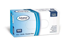 Advance® Blue Nitrile Powder Free Gloves Ambidextrous,AQL 1.5 Medical Grade,Bead Cuff,Blue Nitrile Powder Free Examination Gloves,chemical resistance,high performance protection,international standards,issues,Non-Latex,Non-Sterile,Powder Free,Skin Friendl