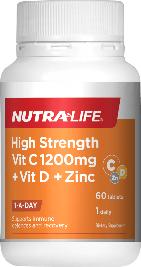 Nutralife High Strength Vitamin C plus Vitamin D & Zinc 60 TABLETS
