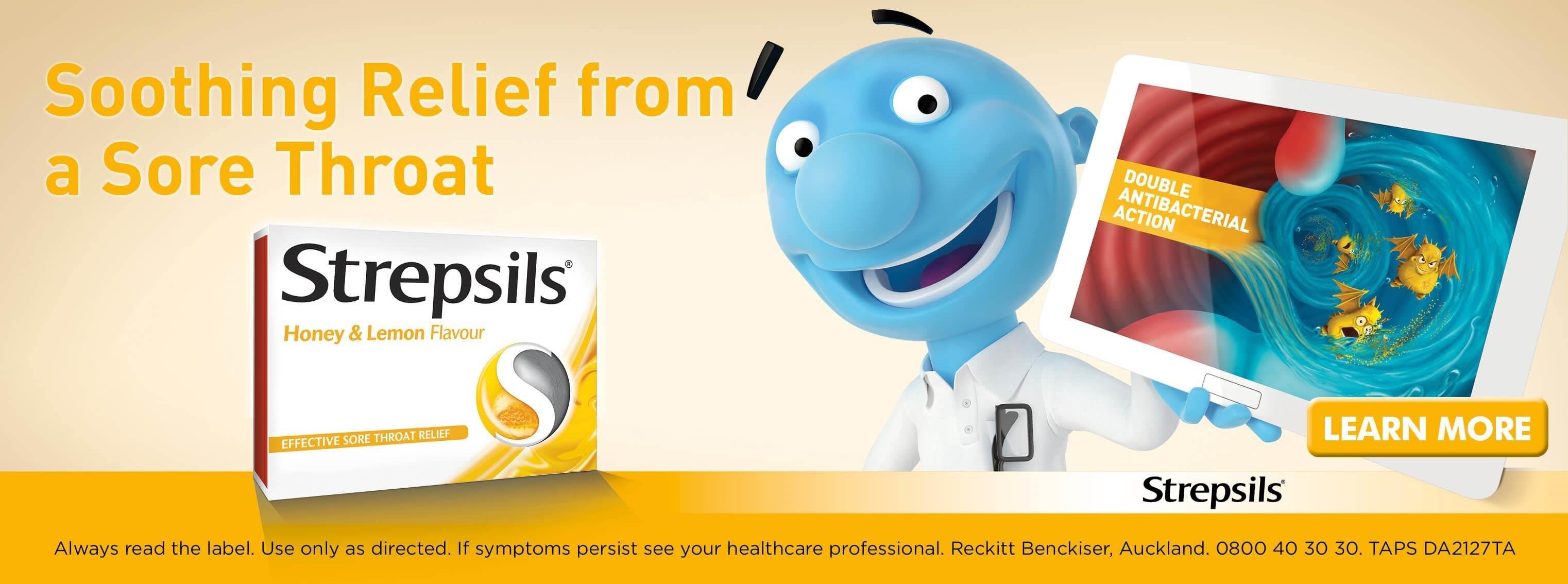 Strepsils Honey and Lemon Flavour Lozenges 36 - DominionRoadPharmacy