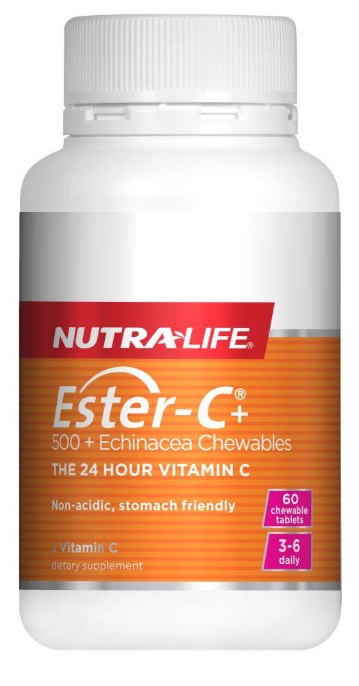 Nutralife Ester C 500mg Echinacea 60 Chewables