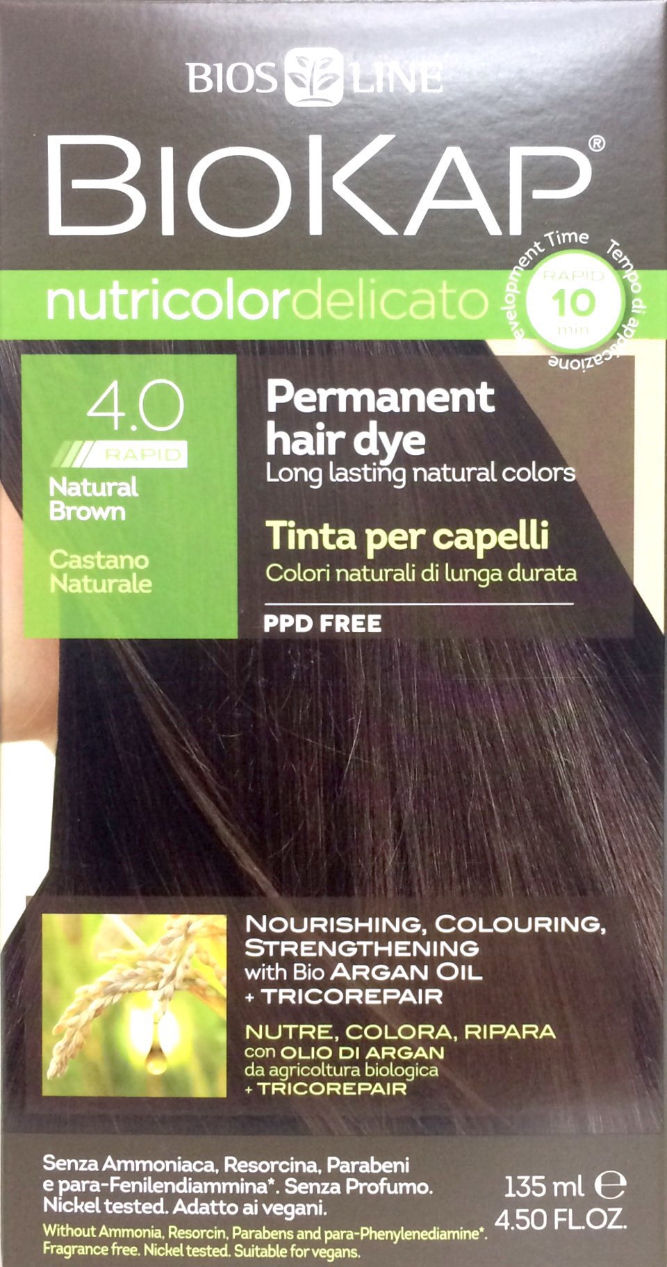 Biokap Nutricolor Rapid Brown 4.0 Natural Hair Dye 135ml Biokap Nutricolor,Brown Hair Color,Hair Dye 135ml,Natural Hair Dye,optimized