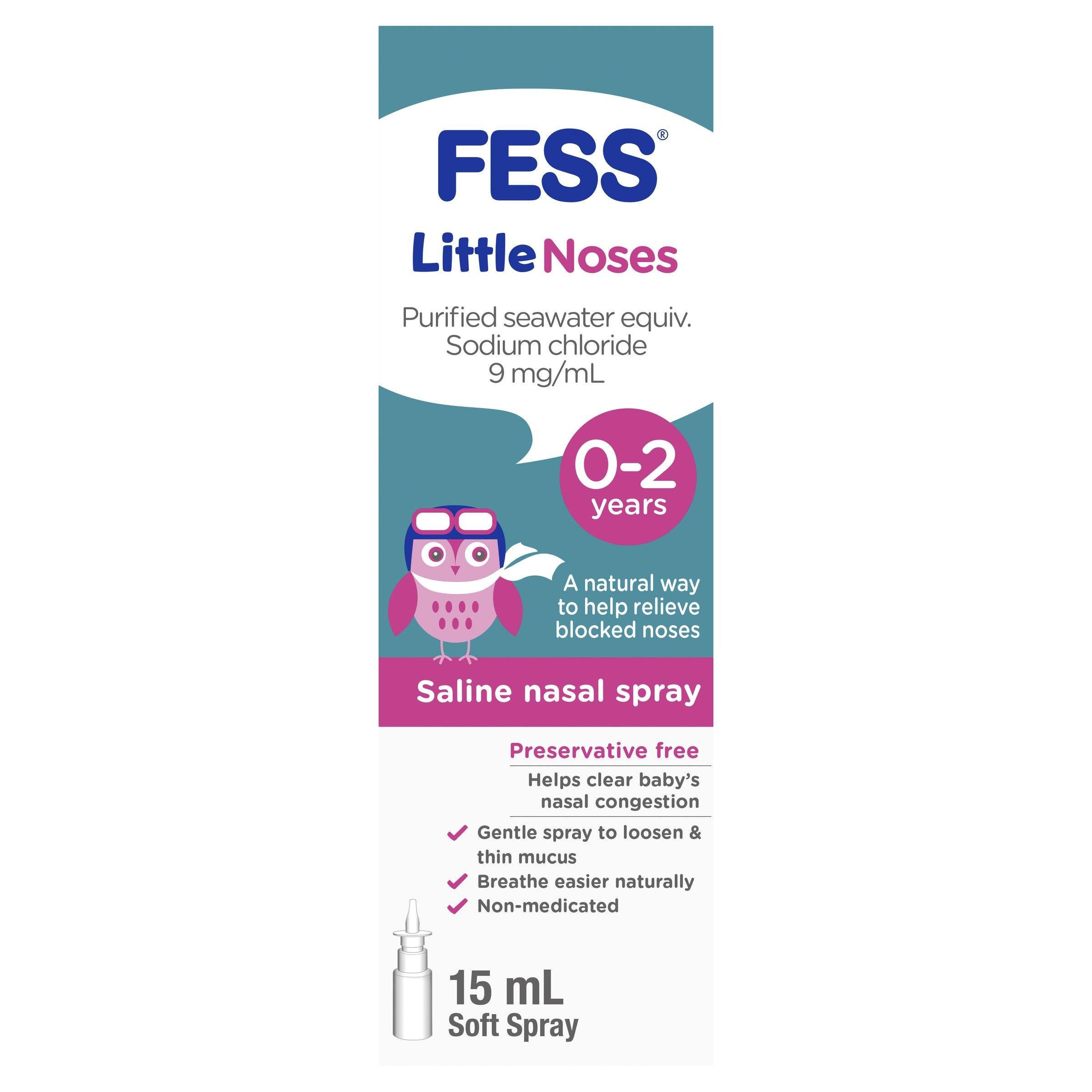 FESS Little Noses saline nasal spray 15ml for 0-2 years - DominionRoadPharmacy