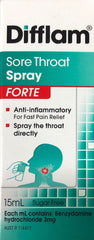 Difflam Throat Spray FORTE 15ML - Fast Relief for Sore Throat Difflam Throat Spray,fast acting throat spray,optimized,pain relief spray,sore throat relief,throat spray forte