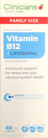Clinicians Vitamin B12 Liposomal 48ml - High-Absorption Formula for Energy Support - DominionRoadPharmacy
