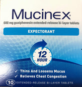 Mucinex Chest Congestion Relief - 10 Tablets for Thinning & Loosening Mucus - DominionRoadPharmacy