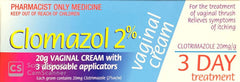 Clomazol Vaginal Cream 2% for Vaginal Thrush Treatment - 20g Pharmacist Only Medicine - DominionRoadPharmacy