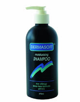 Dermasoft Moisturising Shampoo 375ml bottle, low allergy moisturising shampoo, soap free formula