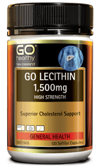 Go Healthy Lecithin 1,500MG 120 Capsules Cholesterol Support - DominionRoadPharmacy