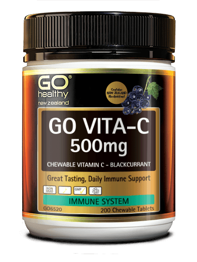 GO VITA-C 500MG NZ BLACKCURRANT 200 chewable tablets - DominionRoadPharmacy