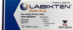 Labixten For Hayfever, Allergy, Itchy Skin - 20mg 30 Tablets Pharmacy Medicine - DominionRoadPharmacy