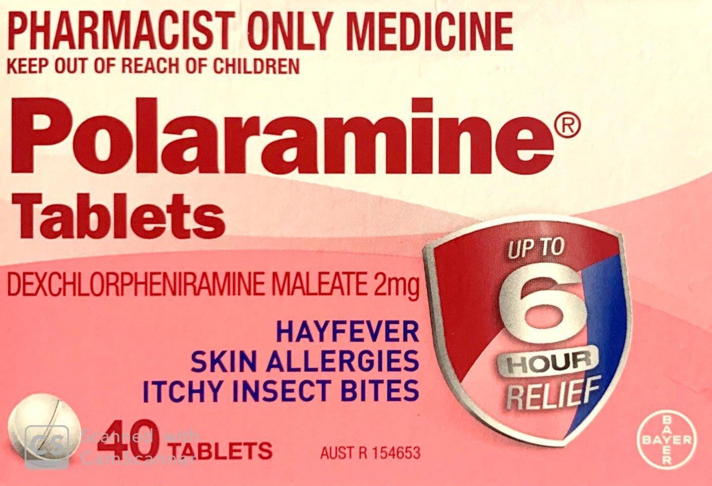 Polaramine 2mg Tablets - Colour Free 40 Tablets, Pharmacist Only Medicine - DominionRoadPharmacy