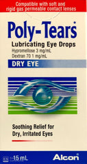 Poly Tears Lubricating Eye Drops For Dry & Irritated Eyes 15ml - DominionRoadPharmacy