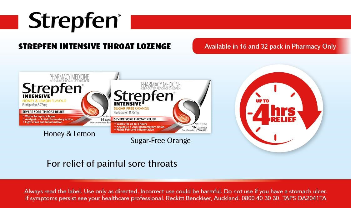 Strepfen Intensive Orange Sugar Free Lozenges 16 google,issues,sore throat lozenges,strepfen,sugar free