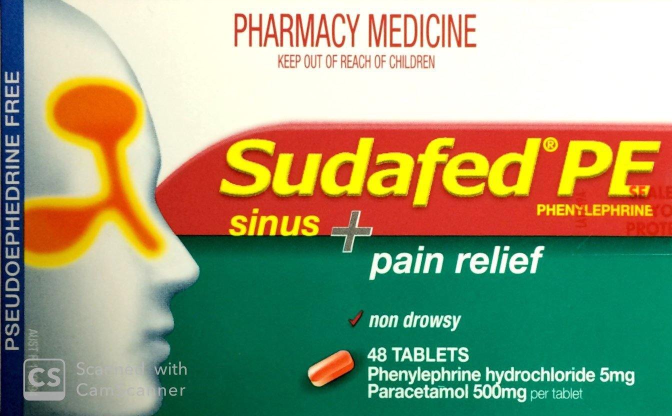 Sudafed PE Sinus Plus Pain Relief - 48 Tablets (Limit 1) - DominionRoadPharmacy