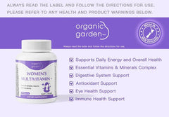 Organic Garden Women's Multivitamin+ – Essential Vitamins & Minerals for Women 60 Tablets