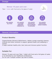Organic Garden Women's Multivitamin+ – Essential Vitamins & Minerals for Women 60 Tablets