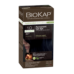 Biokap Nutricolor Delicato Rapid 1.0 Natural Black Permanent Hair Dye biokap,hair dye,issues,naural hair color