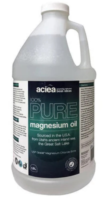 Aciea 100% Pure Magnesium Oil 1.9L aciea 100% Pure Magnesium Oil,cramps,energy production,google,issues,Magnesium oil supports muscular relaxation,Magnesium Oil,normal functioning of muscle and nerve tissue,spasms