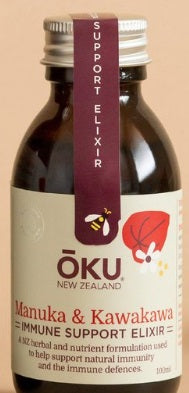 Immune Support Elixir - Mānuka and Kawakawa herbs & nutrients,Immune Support Elixir,issues,Kawakawa & Manuka,Rewarewa Honey Herbal Infusion of Elder Berries &amp; Flower