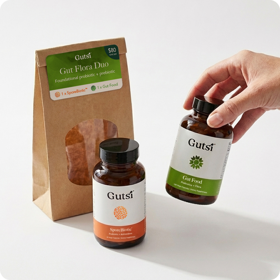 Gutsi Gut Flora Duo Digestive Balance Digestive Supplement 2-Bottle
